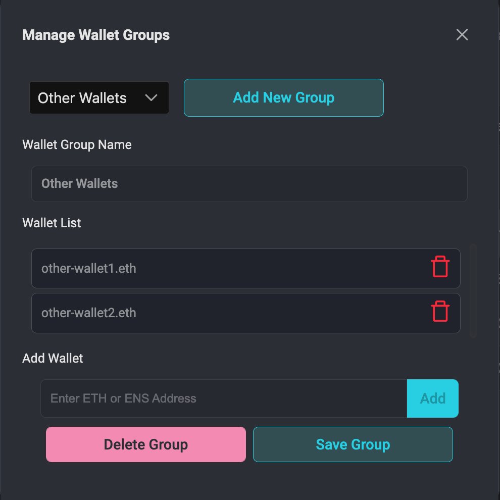 🚨New Premium+ Feature🚨

Wallet Grouping

You can now save and select Wallet Groups to quickly change between the wallets you are viewing on wgmi.io.

Just select the Wallet Group from the list and click Refresh Projects.