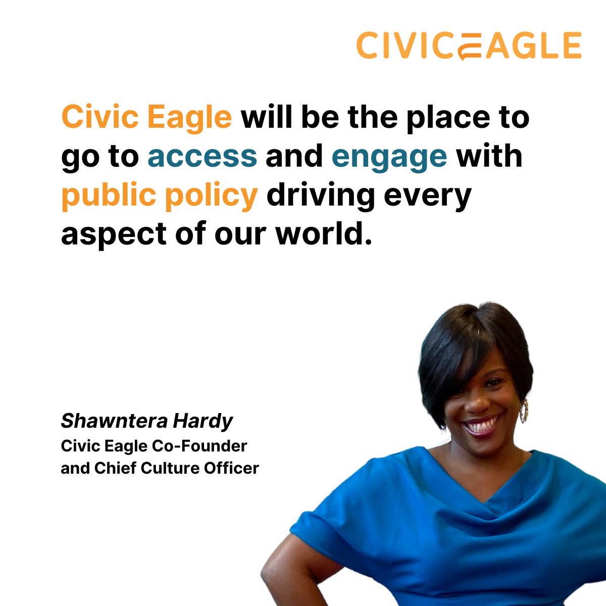 pluralpolicy's tweet photo. Shawntera Hardy, Civic Eagle Co-founder and Chief Culture Officer, tells us how she sees @Civic_Eagle impacting #publicpolicy.
#legislativetracking https://t.co/e2YIaQxuQ0