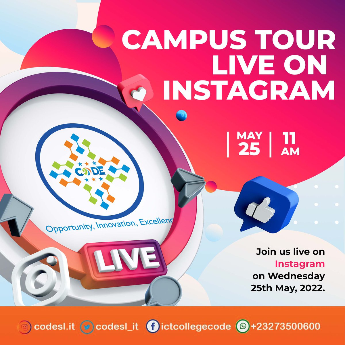 codesl_it's tweet image. We are excited to announce a live campus tour this Wednesday! 

We will be ready to answer all your questions about being a #CodeSL student. Join us at 11am for an informative tour!

instagram.com/codesl.it?igsh…