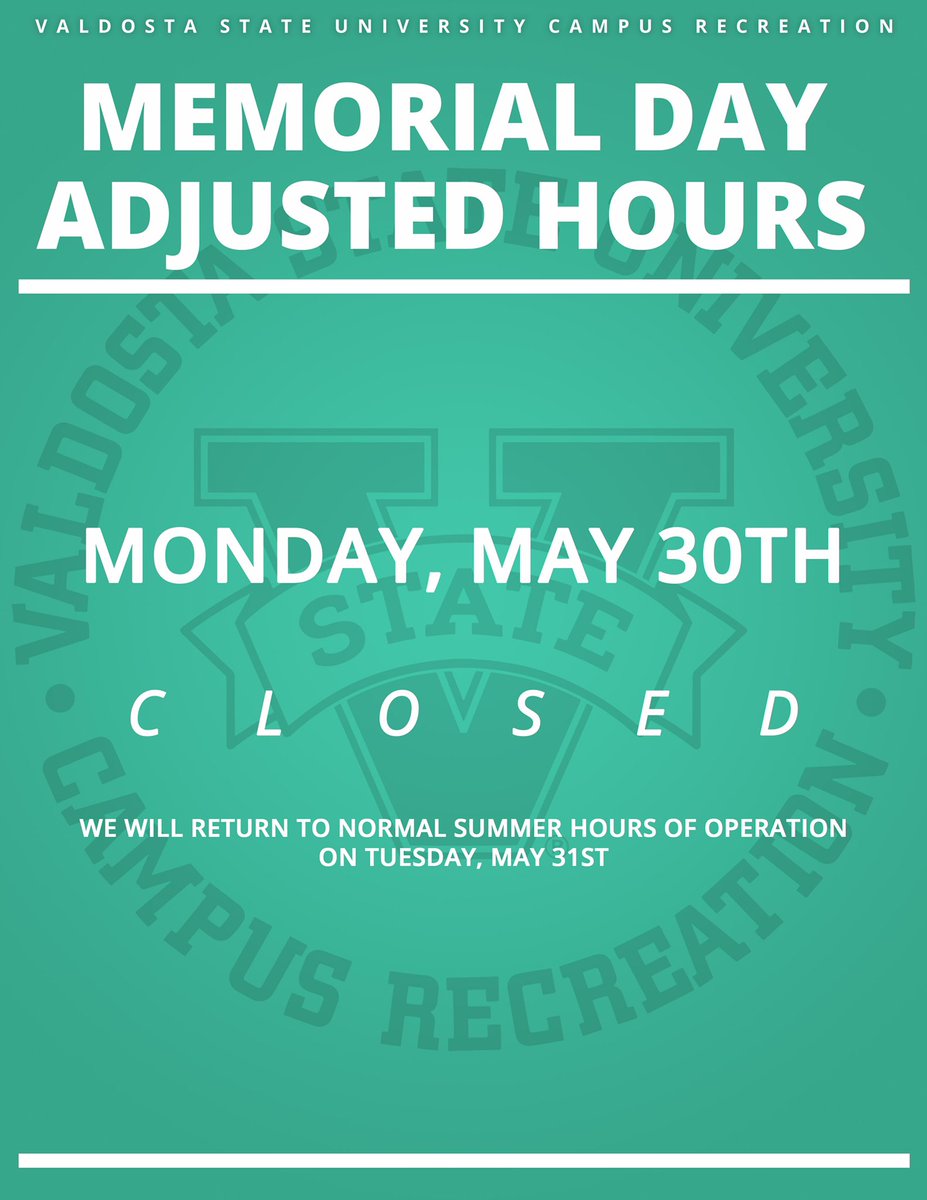 We will be closed in honor of Memorial Day, Monday, May 30th. We will return to normal business hours Tuesday, May 31st.