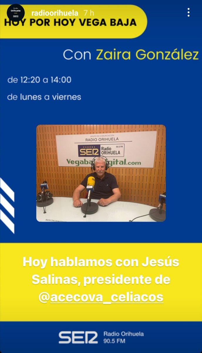 JesusSalinasB's tweet photo. Hoy hemos comenzado la ultima semana del #MayoCelíaco de @Acecova en mi ciudad, #Orihuela, colocación de la pancarta del "Día Nacional de la Enfermedad Celíaca" en el balcón del @Ayto_Orihuela e interviniendo en el programa "Hoy por Hoy Vega Baja" @RadioOrihuela #DNEC #DNEC2022CV https://t.co/4nAhH7JbPA