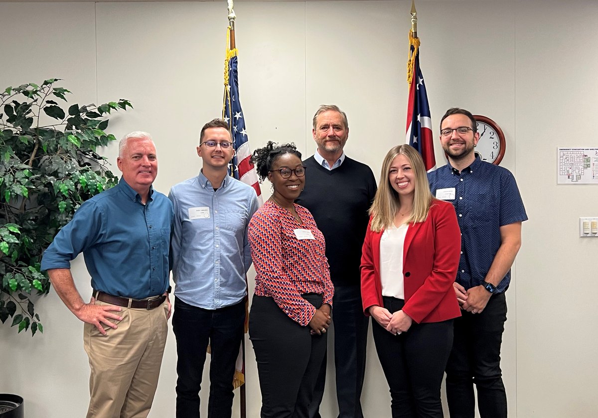OhioAG's tweet photo. AG Yost debriefed with his SCOPE Substance Use Disorder Symposium development team regarding the success &amp; next steps of the Escape Room. In partnership with @OhioState, the program allows students in different disciplines to learn how to treat a patient suffering an overdose. https://t.co/xECntzrGbm