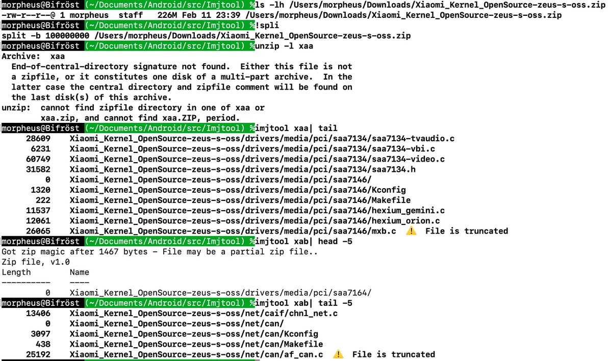 Morpheus______'s tweet photo. #imjtool (my tool for unpacking a multitude of Android #OTA/#firmware files) enters its v2.0 (beta) with support for common compression formats: BZ2, LZ4, GZ, XZ, and ZIP (APK/JAR) now built in - including (really useful) broken/partial ZIP support.
https://t.co/jWyI7C0VP5 https://t.co/XyuN8kR0SQ