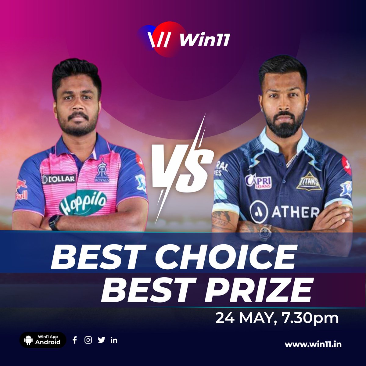 win11_in's tweet photo. Jo Aaya Jeet Gaya...!
Best choice best Prize
Win Up To ₹100 Crore

Join Us Today’s Match

India’s Smartest platform to redefine your strategy to Win the match!

#playtowin #ipl2022 #ipl #tataipl #cricket #win11 #win  #rr #rrfan #rrvsgt #gt #gtfan #rajstan #gujrat https://t.co/Sl6z10Y42O