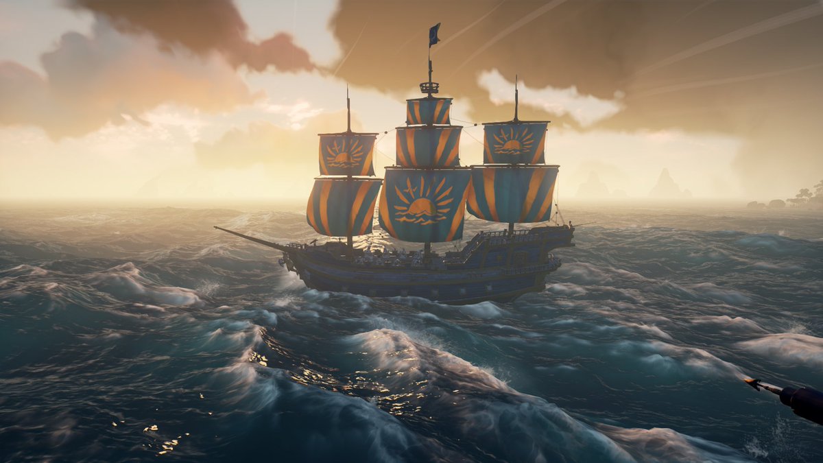 LukeVonDoom's tweet photo. Golden hour sails in full effect 120hz 4k. 💛❤️🍻

@SeaOfThieves @RareLtd #SeaOfThieves #BeMorePirate #SoTShot @Xbox #xbox #XboxSeriesX https://t.co/Ufa7127CtK