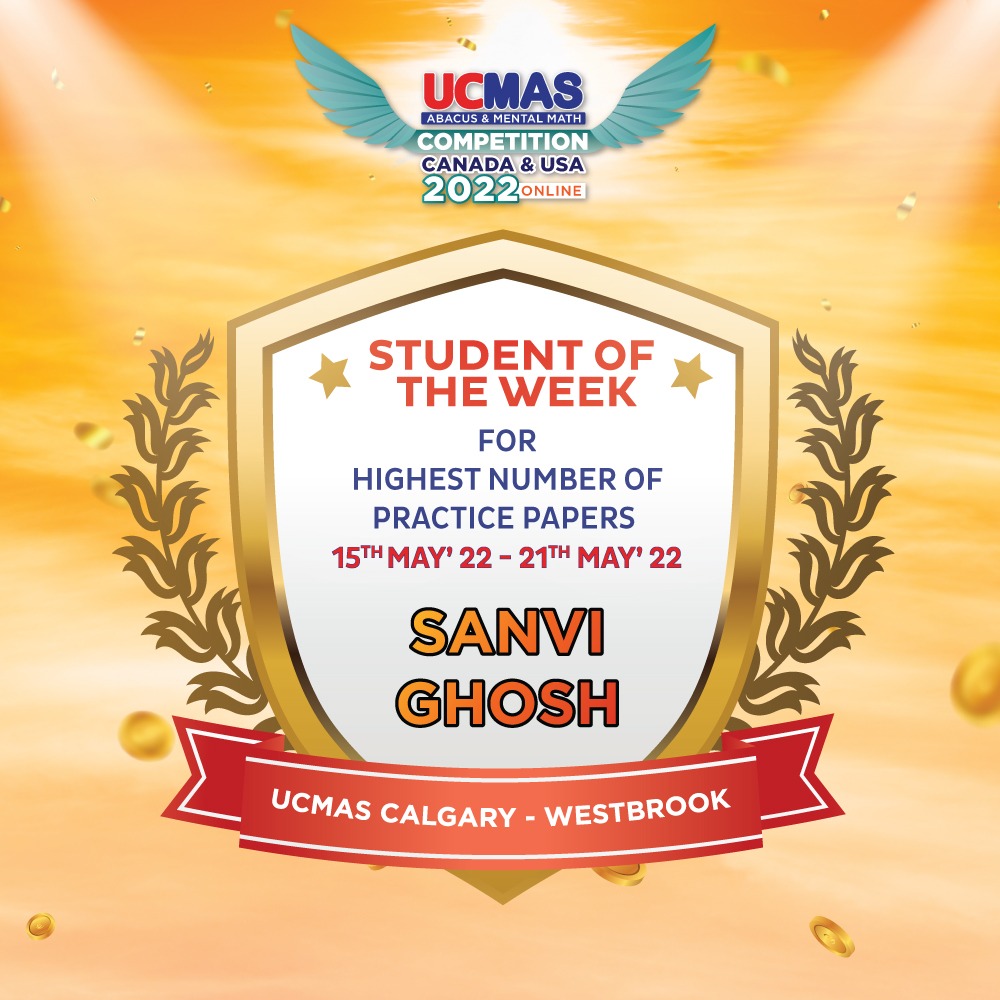 Congratulations to the winner of the 4th week of the Highest Practice Contest of the Highest National Level Competition 2022! You can also win a gift card, 4 weeks 4 winner. 
#Higgestpracticecontest #nlc2022 #ucmas #resgister #math #competition #usa #canada #abacus  #registernow