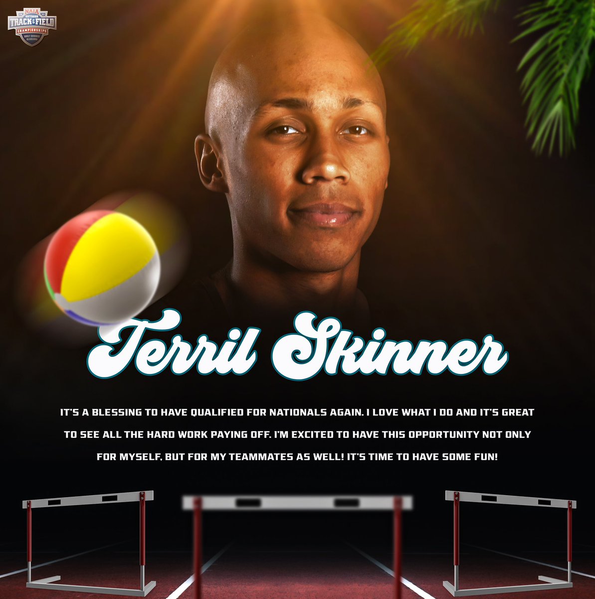 MVNU Athletics (@mvnu_cougars) on Twitter photo “It’s time to have some fun.” ☀️😎
For the second year in a row, Terril Skinner of <a href="/run__naz/">MVNU Track & Field and Cross Country</a> is heading to Gulf Shores, Alabama to compete in the 110m hurdles at the national level! Skinner is ready to go 🗣 “It’s time to have some fun.” ☀️😎
For the second year in a row, Terril Skinner of <a href="/run__naz/">MVNU Track & Field and Cross Country</a> is heading to Gulf Shores, Alabama to compete in the 110m hurdles at the national level! Skinner is ready to go 🗣