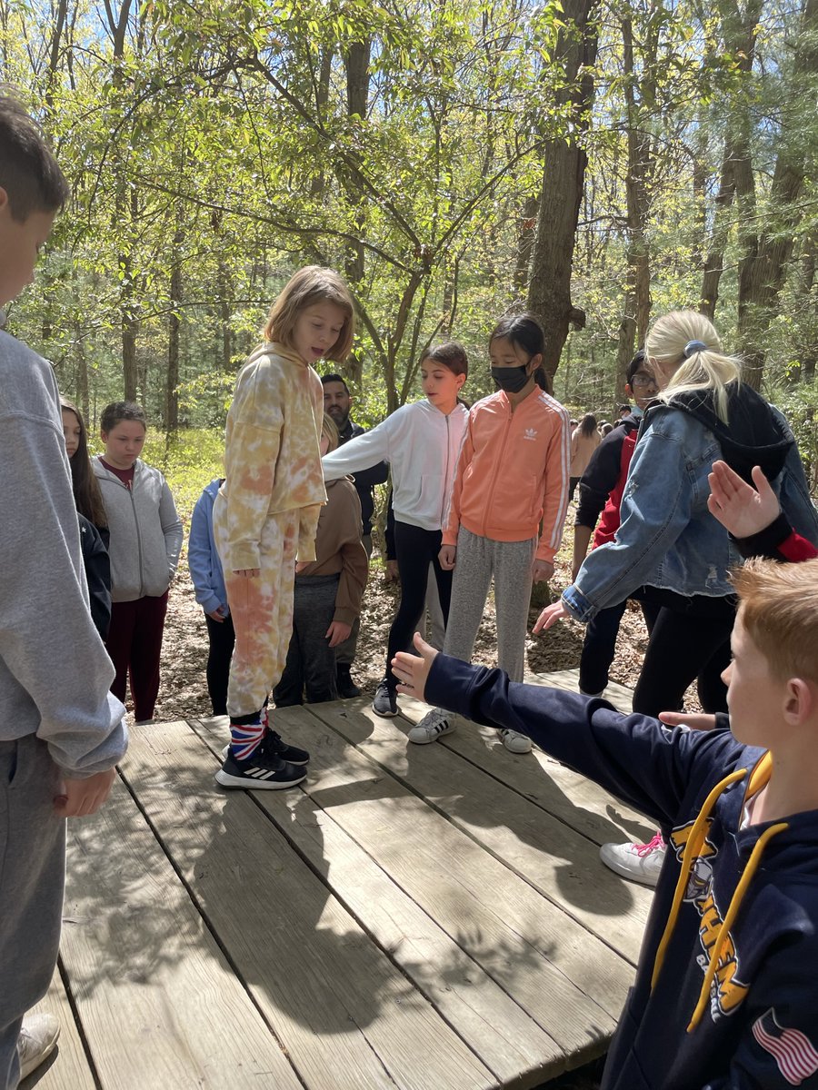 MerrickUFSD's tweet photo. Fifth graders from Birch School embarked on a trip to Project Adventure at The Adventure Park at Long Island last week. Students worked collaborative to complete physical tasks and help each other succeed! https://t.co/iYBuEpUvLy