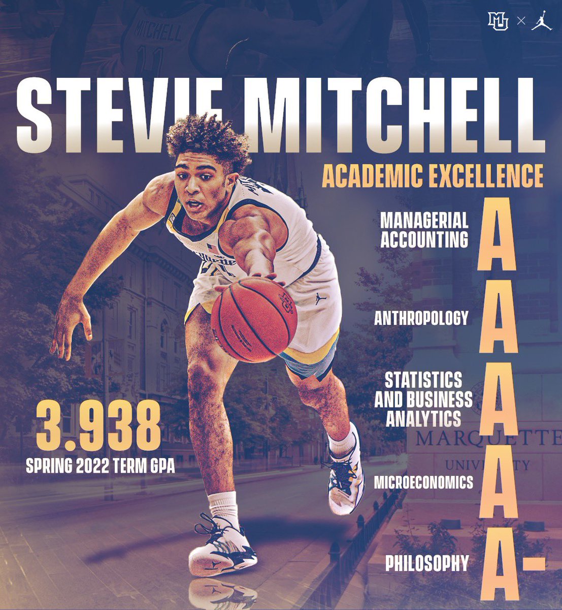 .@StevieM259 - outstanding work! Beyond impressive for a student who’s also a full-time athlete. We appreciate the example you set! #victory #WEARE