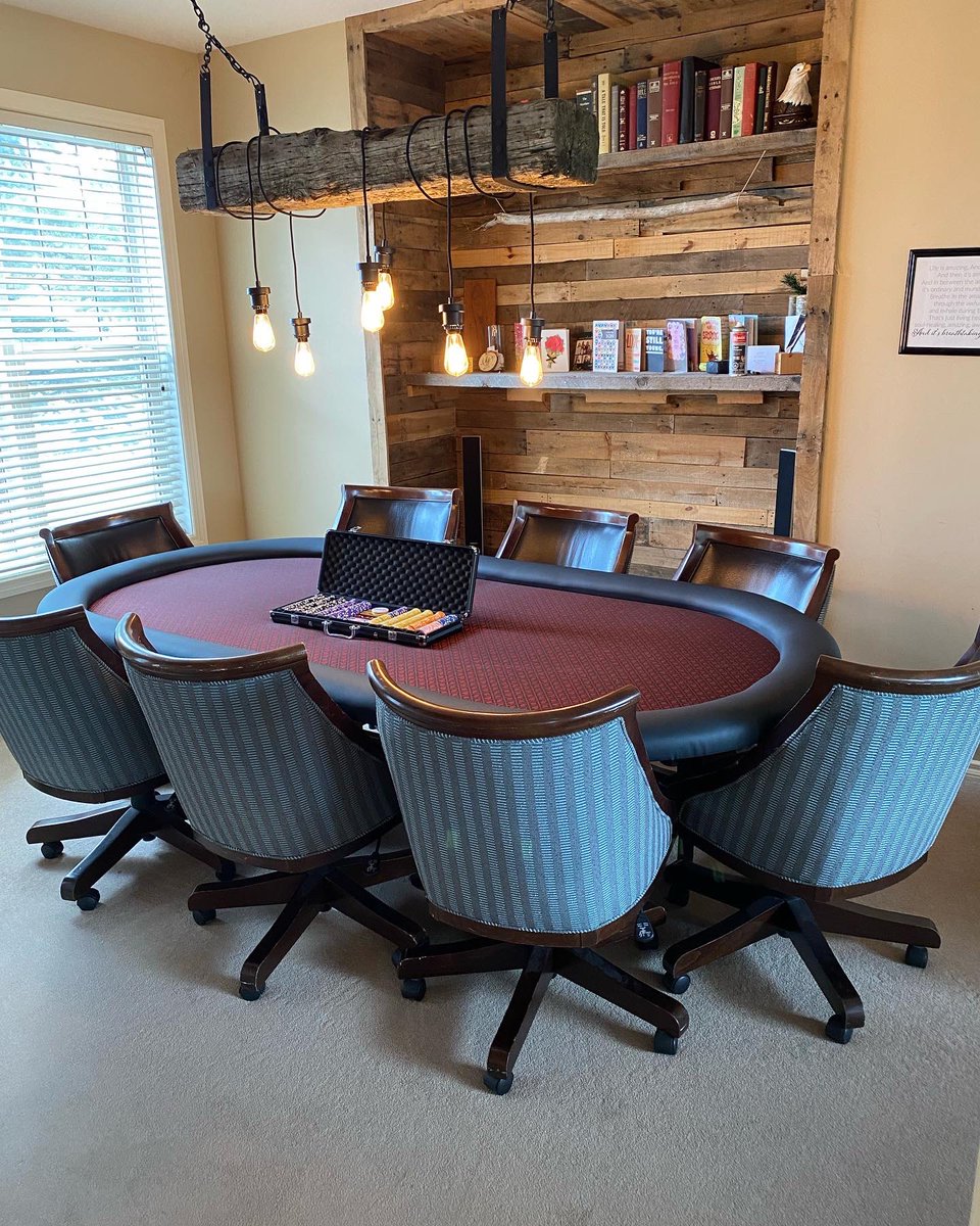 JodyMunshaw's tweet photo. Kevin and Jody’s first annual poker tournament was a HUGE success!!! We finished building our poker table JUST in time and had a great time. #kevinandjody #pokertournament #poker #cashgame #friends #family #laughter #food #allin #livingmybestlife #lovingeveryminute https://t.co/WnHkrqg9wW