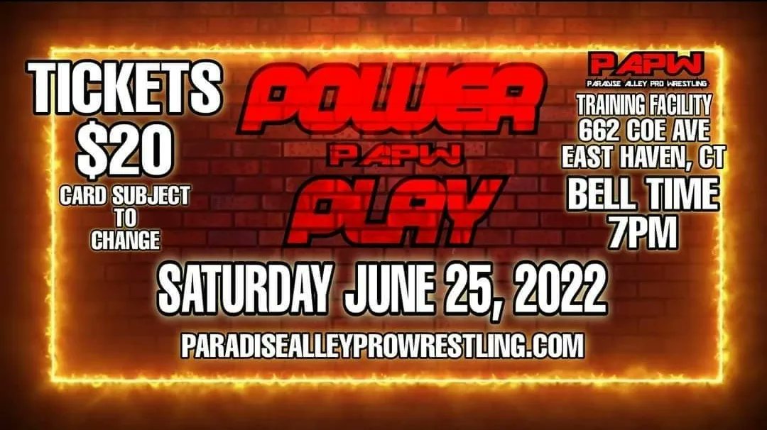 TheRickDelSanto's tweet photo. Saturday June 25th @Official_PAPW presents #PowerPlay!!! Two massive matches already announced!!! #prowrestling #wrestling #AllEliteWrestling #independentwrestling #miraclegeneration #kylonking #dustinwaller #flashwaller https://t.co/kDusSmrAYE
