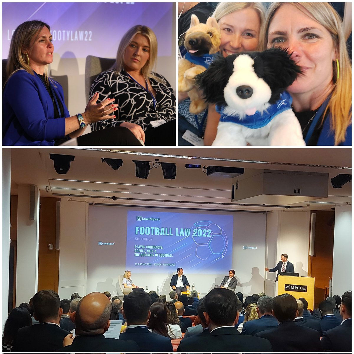 Absolute privilage to be part of such a fantastic panel @LawInSport with some amazing colleagues @footballlawyer @SMSisu @fc_legal @spcott talking about new agent regulations.... we also picked up some fluffy friends for the office @SouthamptonFC @supportdogsuk #FootieLaw22 🙌