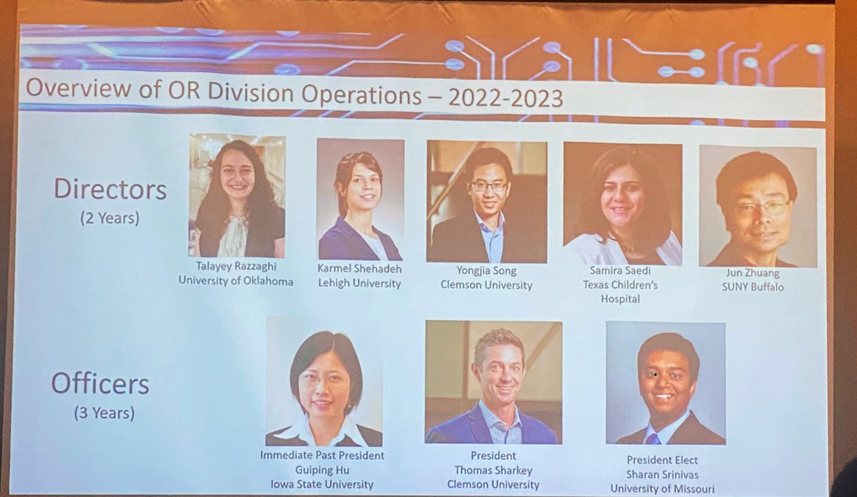 IISEORD's tweet photo. Meet your IISE Operations Research Division Board members @iisenet #IISEAnnual2022. https://t.co/uc1h8673Mk