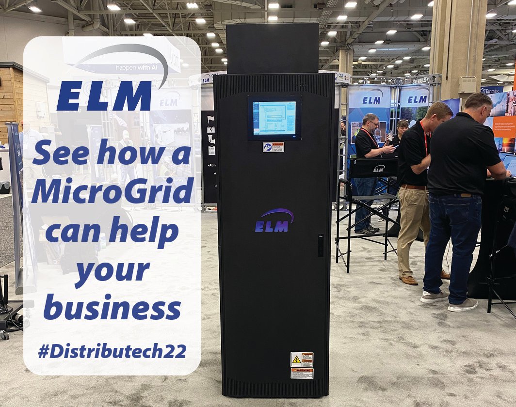 For the next 3 days, ELM will be on the Exhibit Hall floor in Dallas for Distributech International 2022. Come see what a FieldSight MicroGrid can do for your home or business. #Distributech22