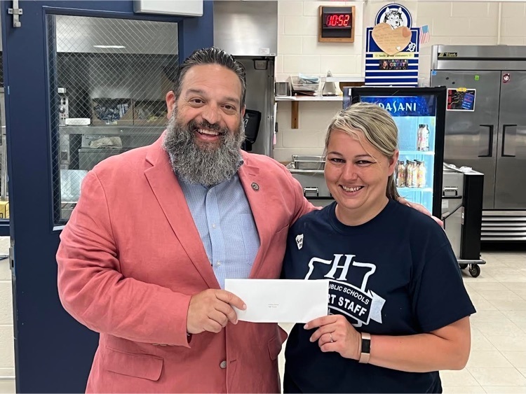 Hemlock Public School District recognizes Lindsey Morrison for 5+ years of service. #bettertogether #huskietastic