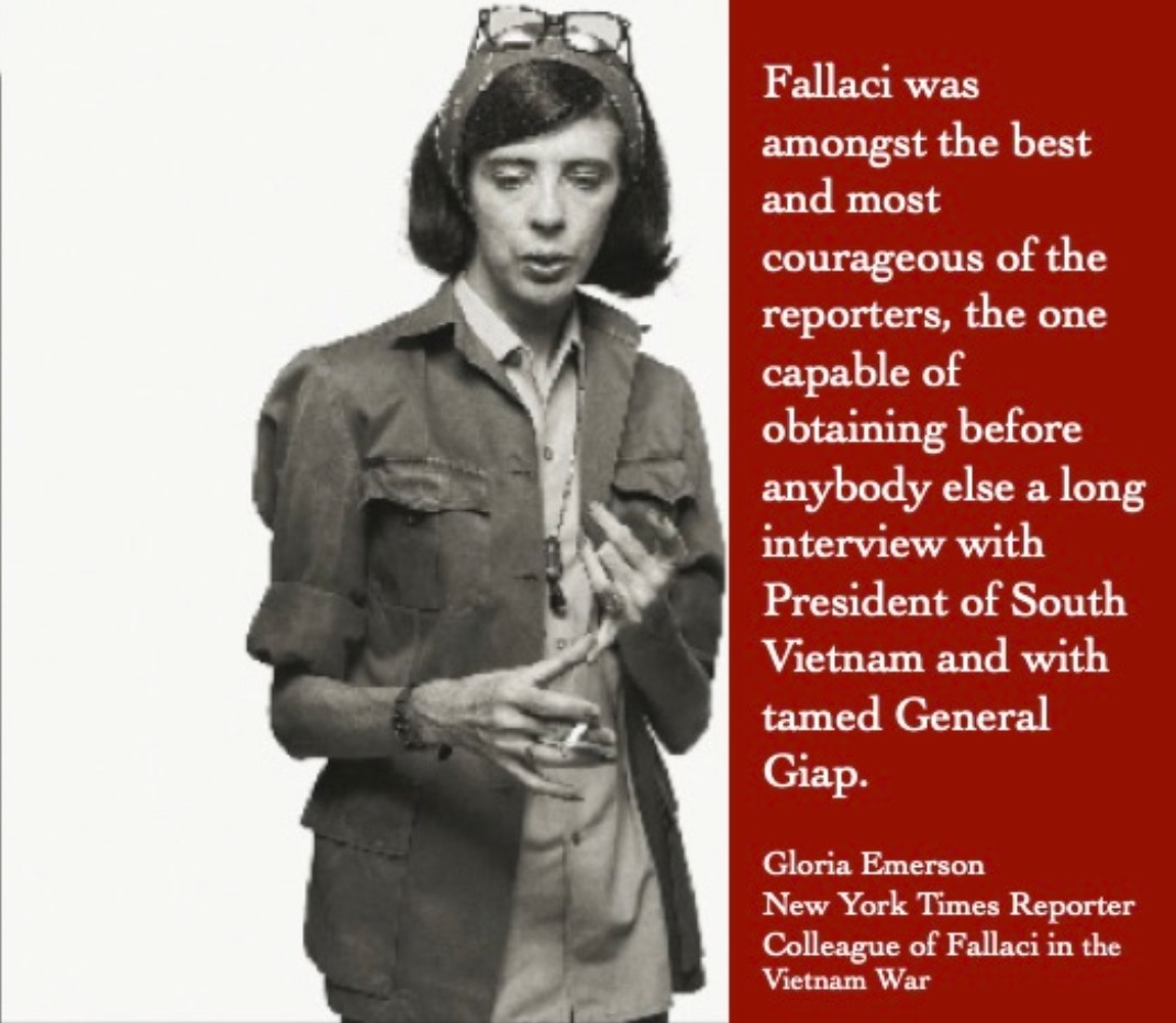 🇺🇲: Fallaci's bravery should never be forgotten in the journalism world. / 🇮🇹: Il coraggio di Fallaci non si deve mai dimenticare nel mondo del giornalismo.

#ItalianWriters #Journalism #Journalist #OrianaFallaci #War #Giornalismo #Giornalista #Guerra #Scrittrice