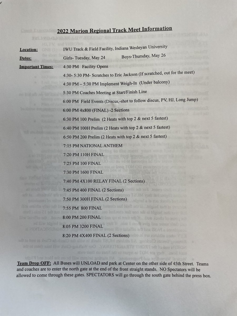 GHS_RR_Track's tweet photo. Information for Tuesday’s girls regional &amp; Thursday’s boys regional!! https://t.co/UNKJUPoGVS