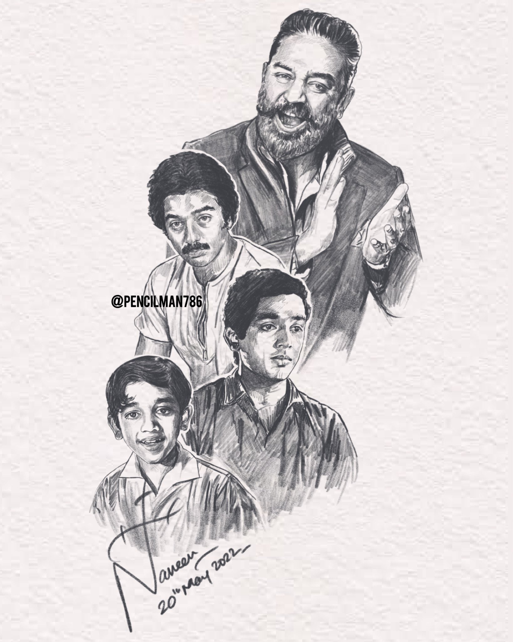 Sketch Of Tamil Actor Kamal Haasan - Desi Painters