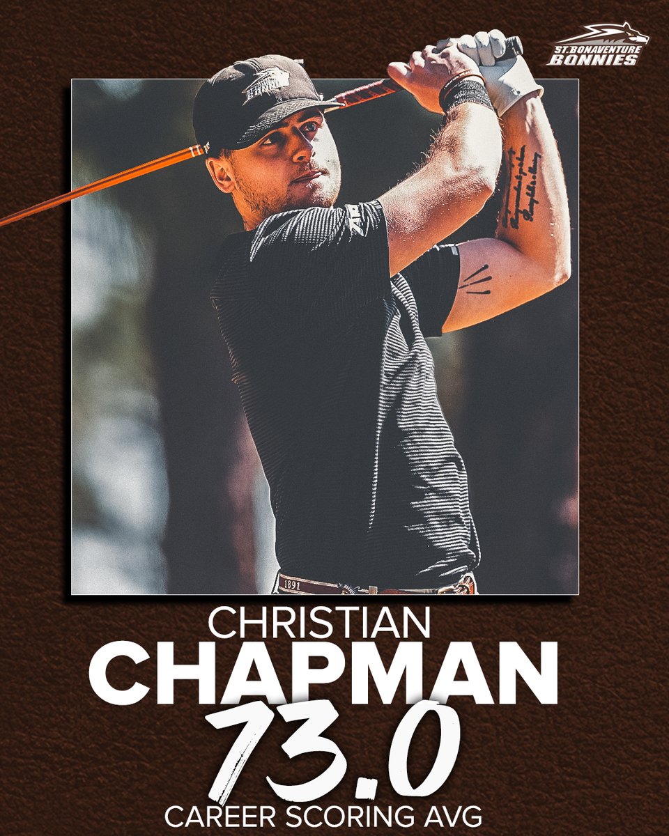 BonniesGolf's tweet photo. Say hello to the two new all-time leaders in #Bonnies career scoring average 📈

1⃣ Christian Chapman
2⃣ Danny Gianniny

Both fifth-year graduating seniors broke the school record held since 2008 by Andy Whalen (74.6) https://t.co/4QZ3ImupE7