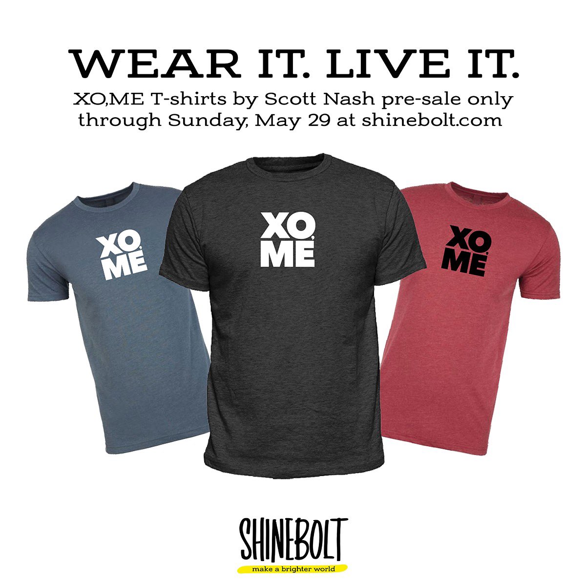 DigTheStory's tweet image. This XO,ME artist series T-shirt by #ScottNash is a great way to spread a little love to the whole wide world! Grab yours today at shinebolt.com. 💥⚡️💥⚡️