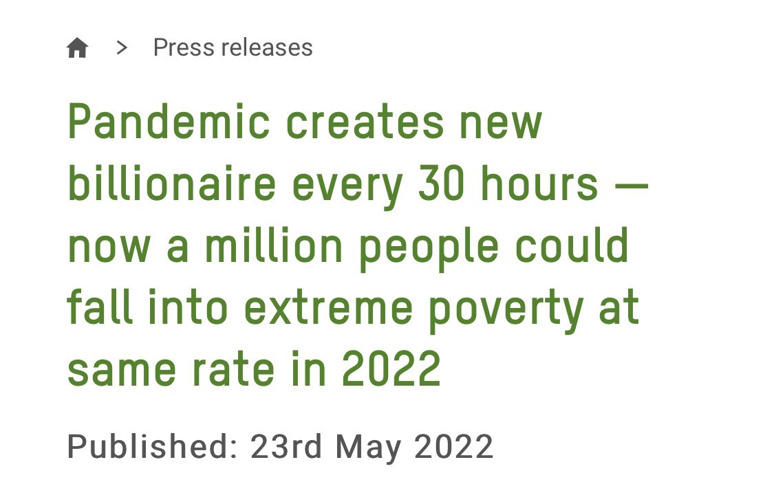 JPHilllllll's tweet photo. One person becoming a billionaire for every one million people sinking into poverty. That’s capitalism for ya. https://t.co/ggYHzWsQSQ