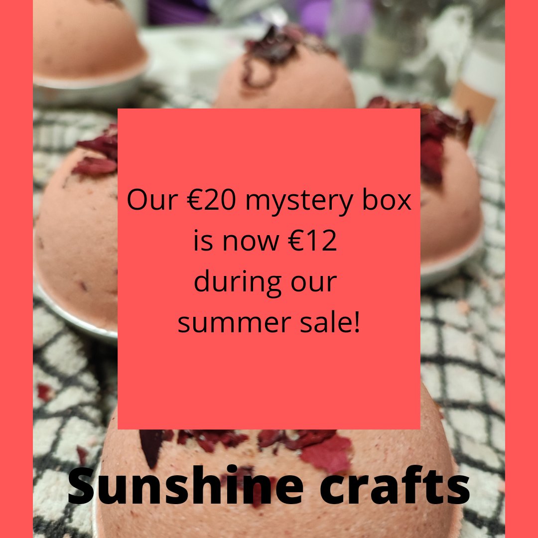 Yes it's true, over €20 worth of product for only €12!

sunshinecraftsie.com

#bathaesthetic #bathbombs #soaps #bodybutter #candles #candlesofinstagram