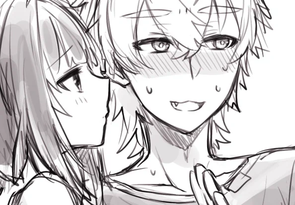赤面してるお兄ちゃんが描きたかっただけの図 https://t.co/Qr6eiv01WX 
