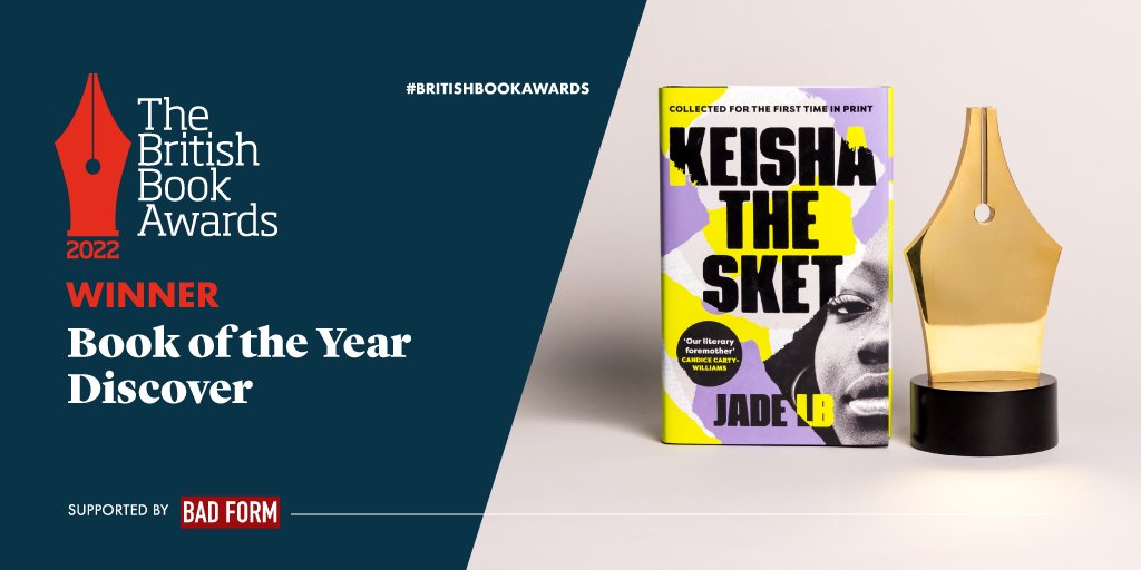 The Bookseller (@thebookseller) on Twitter photo Taking home the award for Book of the Year: Discover (supported by @BadFormReview) is KEISHA THE SKET by Jade LB - many congratulations to Jade LB for an iconic and important story! <a href="/merkybooks/">#Merky Books</a> #BritishBookAwards #Nibbies ✒️📚🏆 Taking home the award for Book of the Year: Discover (supported by @BadFormReview) is KEISHA THE SKET by Jade LB - many congratulations to Jade LB for an iconic and important story! <a href="/merkybooks/">#Merky Books</a> #BritishBookAwards #Nibbies ✒️📚🏆