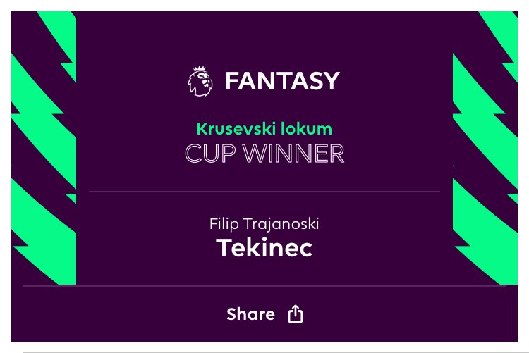 Tekinec's tweet photo. Кое време @hasawatermark да дојдам по 🏆? #fpl #fplmk https://t.co/mhWUhpYEHi