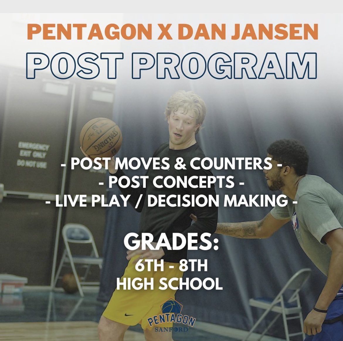 sanfordhoops_sf's tweet photo. Former @GoAugie @AugieMBB and D2 NPOY, Daniel Jansen, is going to be back @SanfordPentagon running a Post Camp in June‼️This 3️⃣ day session will cover everything you need to know in the post, but these concepts translate across all skills and positions. https://t.co/YJlexU5Htw https://t.co/371d6IxI8V