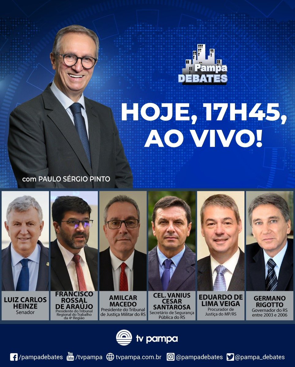 À partir das 17:45h,  participo, na TV Pampa, do Pampa Debates