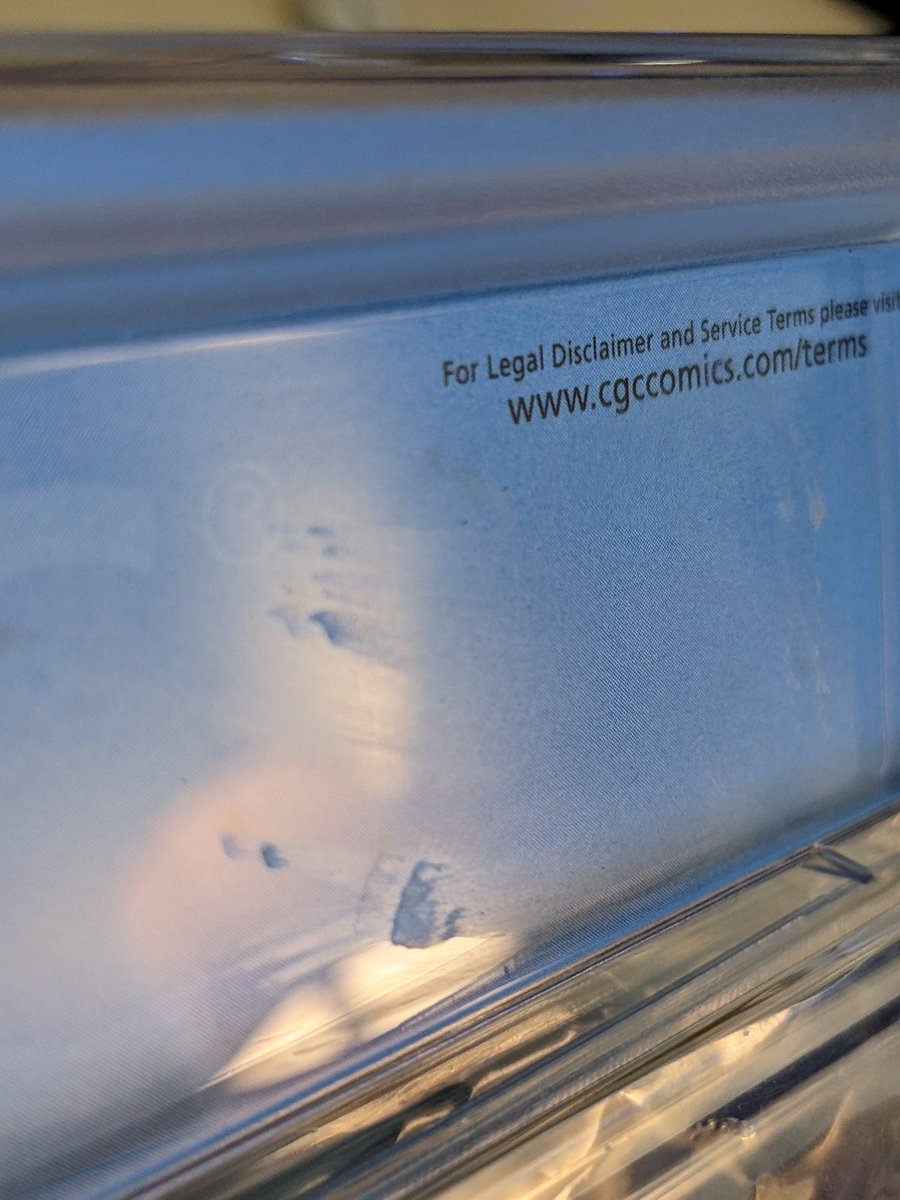 theNFTKnox's tweet photo. @ComicLinkGuys...a request to stop putting stickers on #CGC slabs. They leave a residue that is very hard to get off. https://t.co/R5StjUF0w2