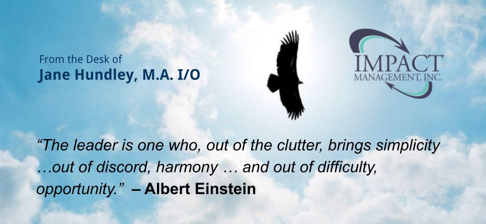 “The leader is one who, out of the clutter, brings simplicity … out of discord, harmony … and out of difficulty, opportunity.” - Albert Einstein

#Leadership #leadershipmanagement #EmotionalIntelligence #executivecoaching https://t.co/KG3AuE5Sln