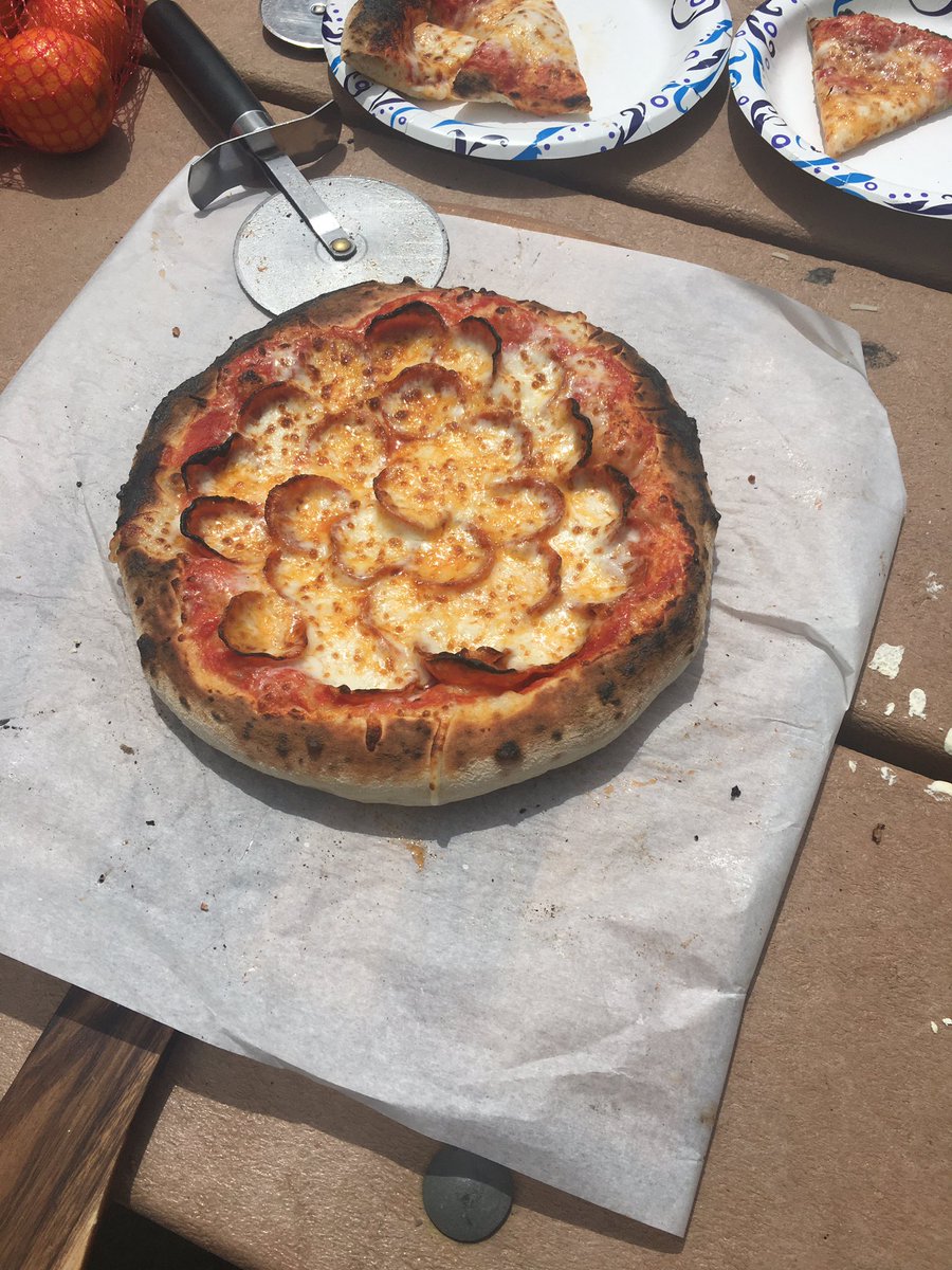 Jason_Stinehart's tweet photo. #OoniDay I made 14 pizzas to feed our local Cub Scout pack (and their parents) to celebrate their end of year rank advancements.  Way to go Scouts!  The Ooni held up great and knocked those pizzas out one after the other! https://t.co/biDPg569KF