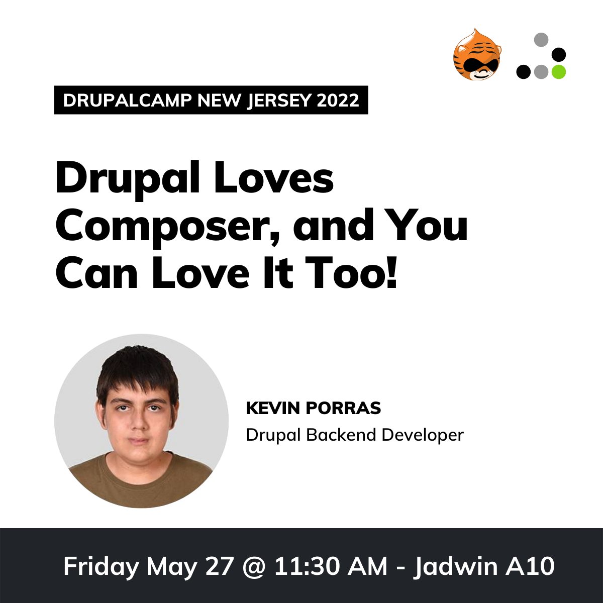 Evolving Web's <a href="/kporras07/">Kevin Porras</a> will also be a speaker at <a href="/drupalcampnj/">DrupalCamp NJ</a>!

He'll be talking about getting started with Composer and the basic knowledge you need to make the most of this powerful tool.

Register today ➡️ drupalcampnj.org/2022-camp-regi…