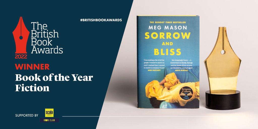thebookseller's tweet photo. And taking home the Book of the Year - Fiction award is... SORROW AND BLISS by Meg Mason - congratulations Meg! This award is supported by @ScalaRadio Book Club.  @WNBooks #BritishBookAwards #Nibbies ✒️📚🏆 https://t.co/7CIjbLW7m2