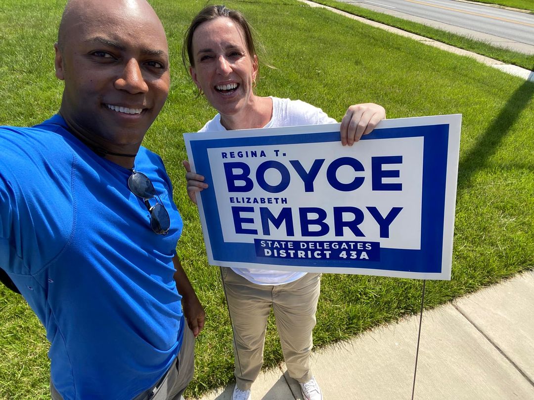 Embry4Delegate's tweet photo. Thank you @Kelly4Baltimore for braving the heat and being out on the doors with the Boyce-Embry Team this weekend! #EmbryforDelegate #EmbryforMaryland #BoyceEmbry #ReelectBoyce #District43ATeam #womenleaders https://t.co/ZtP0PqSiwX