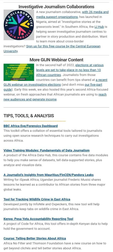 gijnAfrica's tweet photo. Tools to Protect Yourself Online.
@TRF's #TRFilter is designed to protect journalists from online harassment, & @FbdnStories' SafeBox Network helps threatened journalists safeguard sensitive information.
Details in GIJN's Africa newsletter for May 👉 https://t.co/Y8VbsdxRXX https://t.co/2lDlpGHX5w