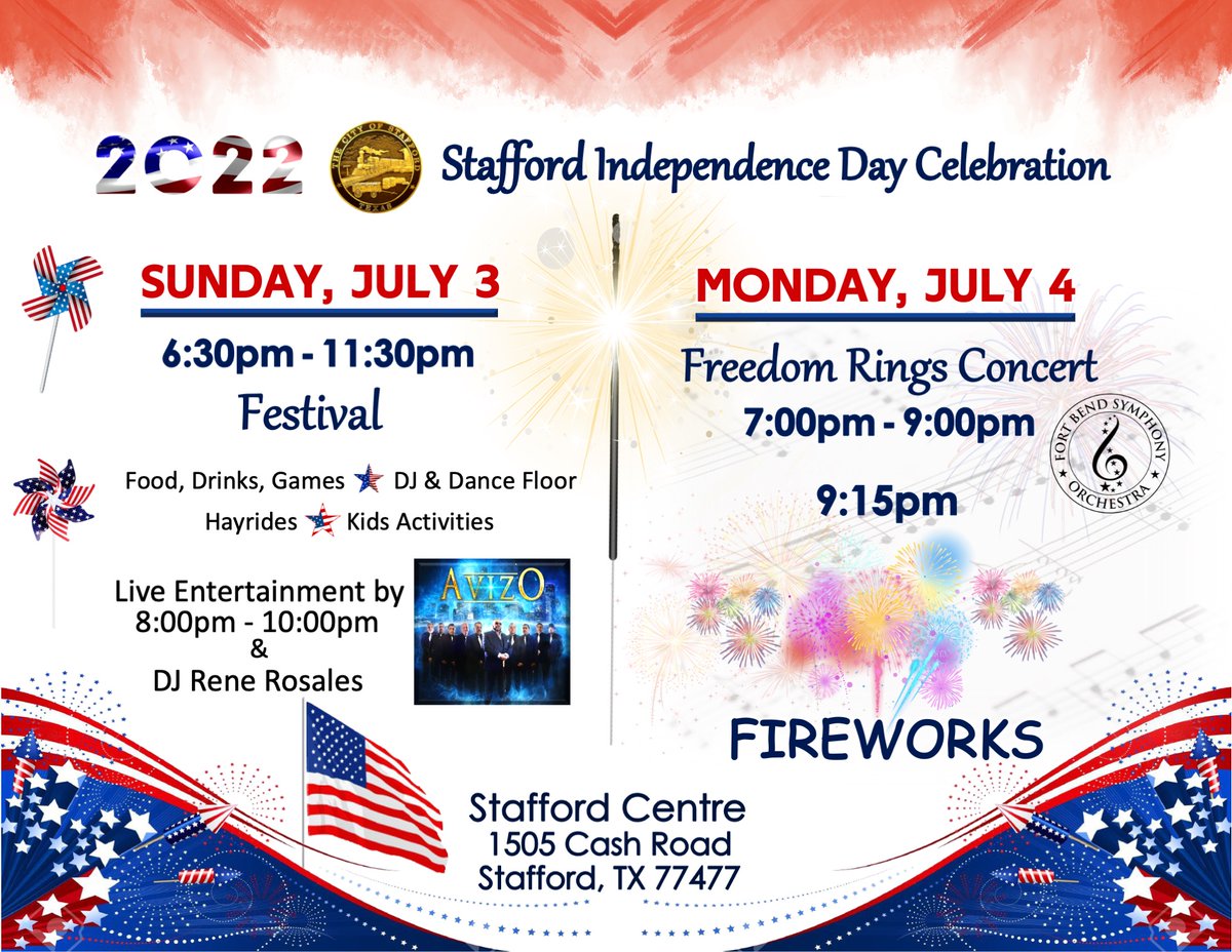In this months issue of The City of Stafford Newsletter, we share details for the Stafford Independence Day Celebration as well as talk about the upcoming runoff election. #staffordtx bit.ly/CityofStafford…