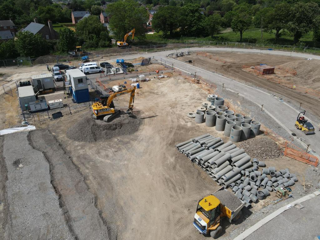 NRICivils's tweet photo. Some great drone images of our Bellway Homes, Pinchbeck Phase 1 Infrastructure project - Being installed ready for tarmacking. #infrastructure #civilengineering #Bellway https://t.co/bohALwkiaj