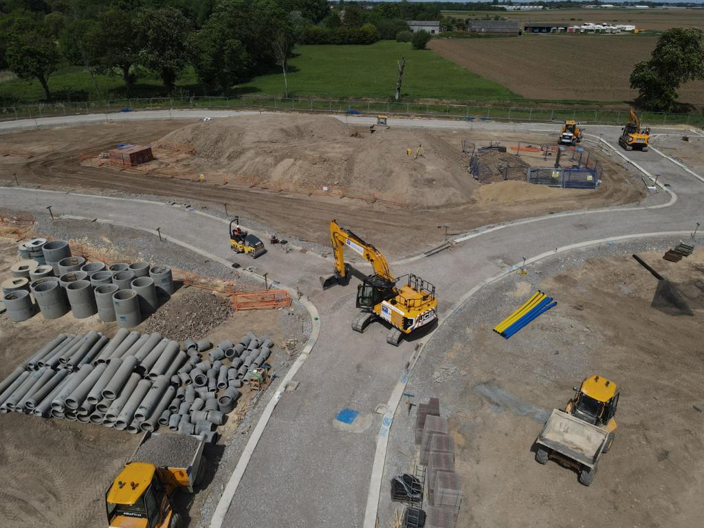 NRICivils's tweet photo. Some great drone images of our Bellway Homes, Pinchbeck Phase 1 Infrastructure project - Being installed ready for tarmacking. #infrastructure #civilengineering #Bellway https://t.co/bohALwkiaj
