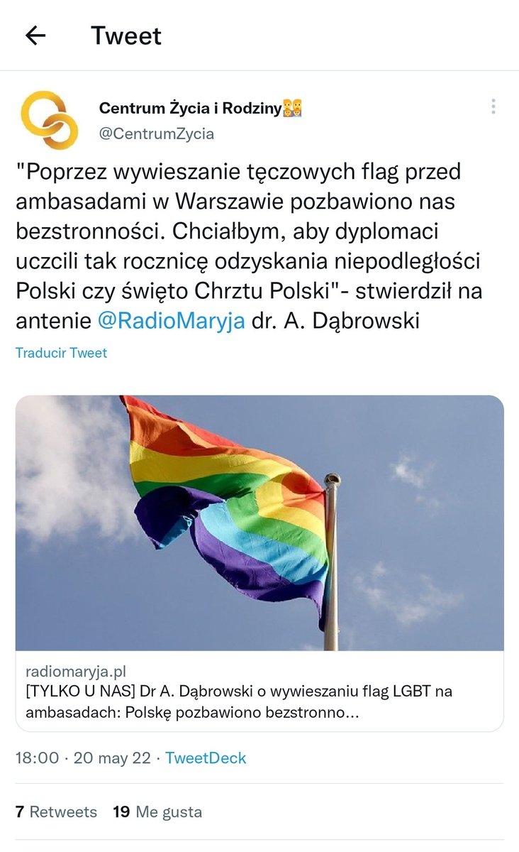 W jaki sposób tęczowe flagi przed ambasadami w Warszawie pozbawiają was bezstronności, towarzyszu Dąbrowski? @RadioMaryja @CentrumZycia
Żaden lekarz się o pana nie pyta?
twitter.com/CentrumZycia/s…

#katobolszewia #StopPolishHomophobia #IDAHOT2022 #IDAHOBIT2022