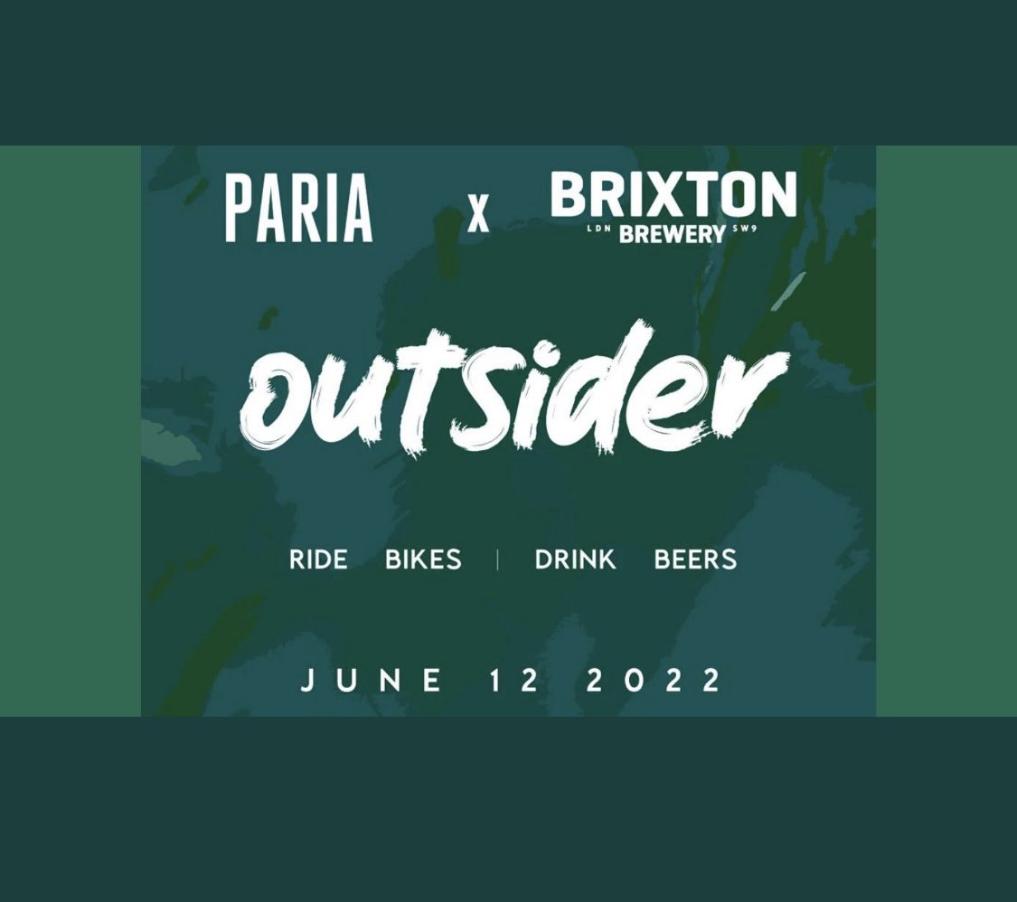Roll up, Brixton! The first ever #pariaoutsider is coming soon… 🍻🚴🏼‍♀️👉🏻 paria.cc/products/outsi…