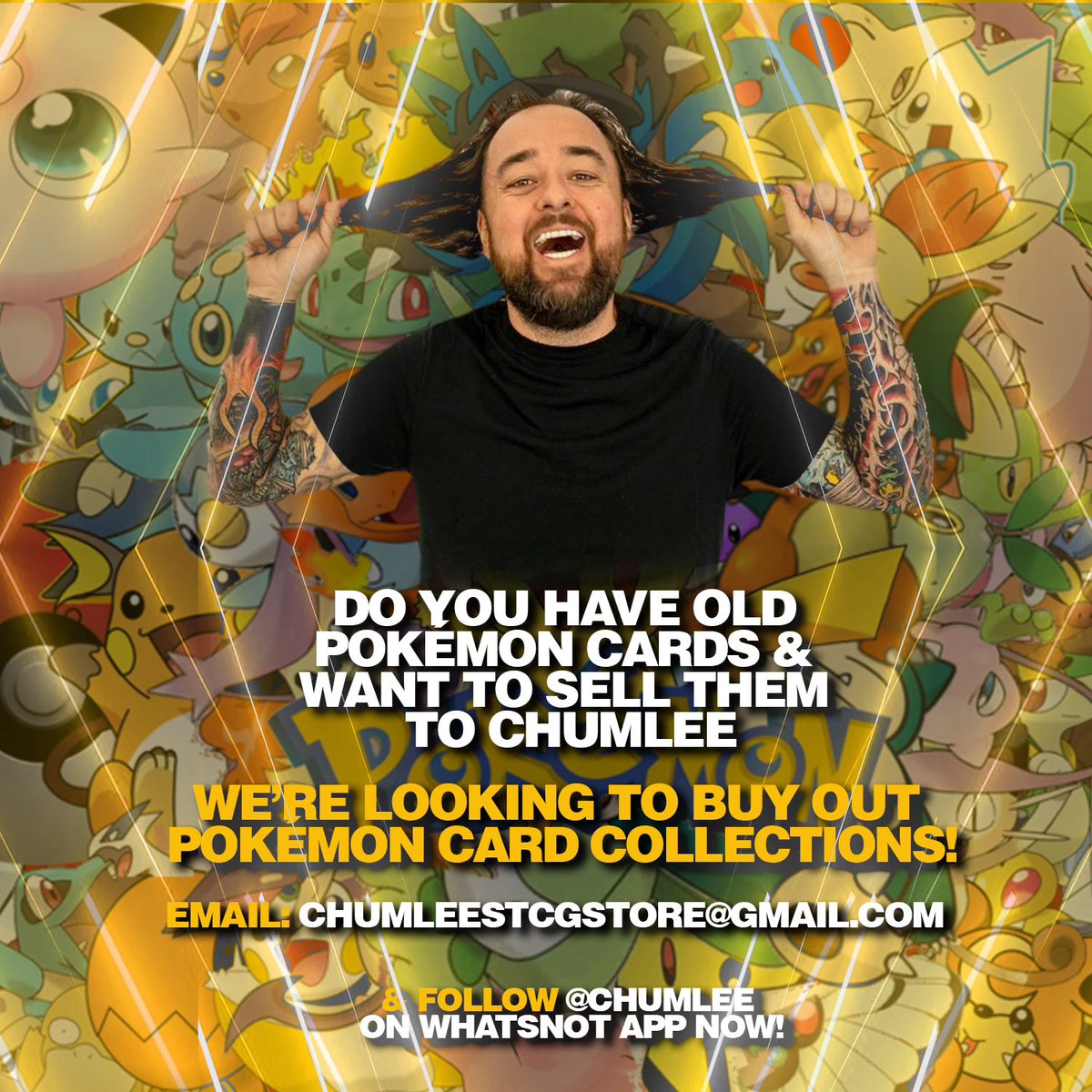 wanna sell me your pokémon cards email me.