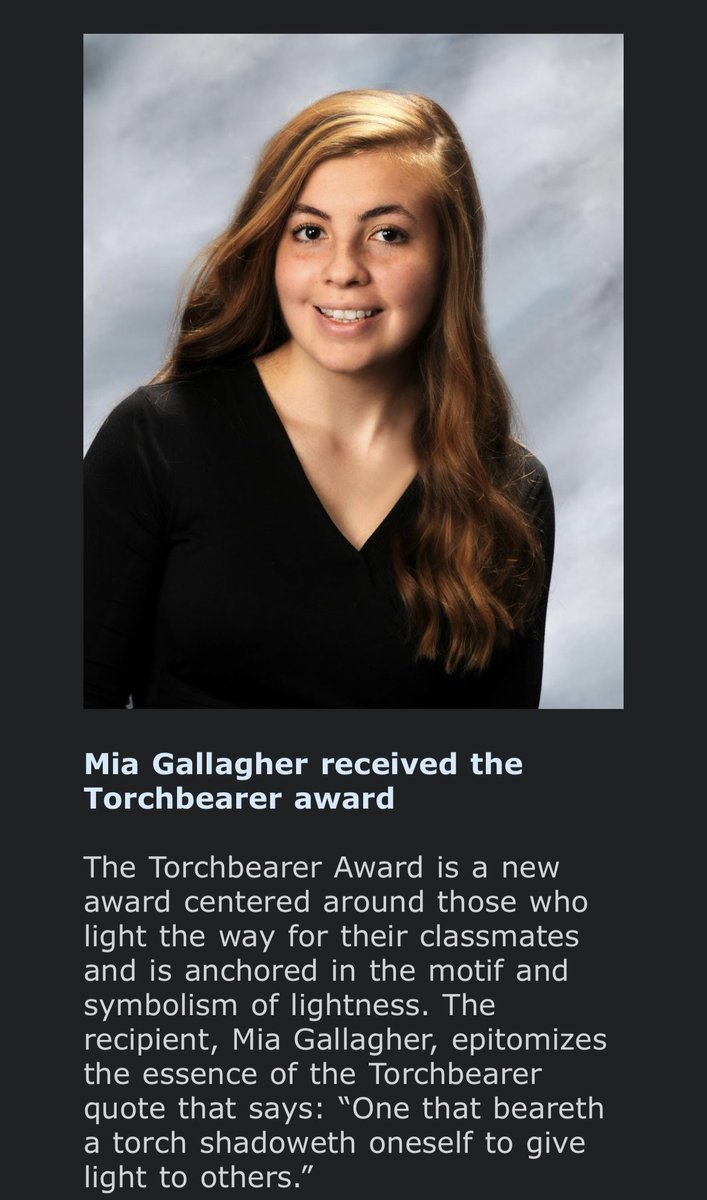 Congrats to Mia Gallagher on winning the new Torchbearer award! Very much well deserved!!! Congrats Mia!