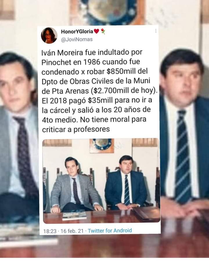 PaulinaFrida2's tweet photo. @ivanmoreirab @gabrielboric @Emol Esa es la diferencia Ivancito, tenemos un joven de presidente que nos llena de orgullo, con la frente en alto y las manos limpias, no como tú. 🤬 https://t.co/mtWlspBGY1