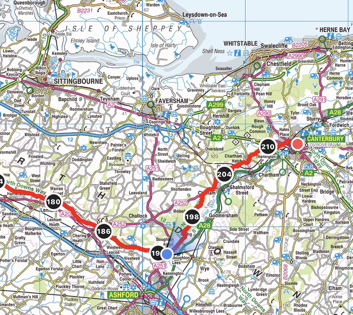 QuintinLake's tweet image. Turning the corner: northeast towards Canterbury. #pilgrimsway