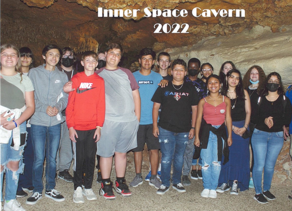 One of our four Jarrell Middle School spelunking groups enjoying an afternoon reward field trip for excelling in the JMS Hero program. Some students were a little reluctant... but they eventually caved. (Sorry; couldn't resist.) <a href="/jarrell_ms/">JarrellMS</a>