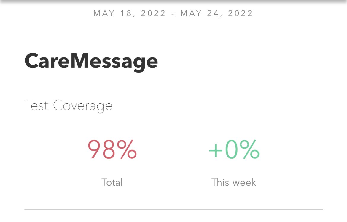 🧪💡✅: Remember when I said &gt;90% Code Coverage? 👇We’re hiring Senior+ Engineers at <a href="/CareMessage/">CareMessage</a>

DM for details. #Engineering #hiring #remote #codecov #TDD