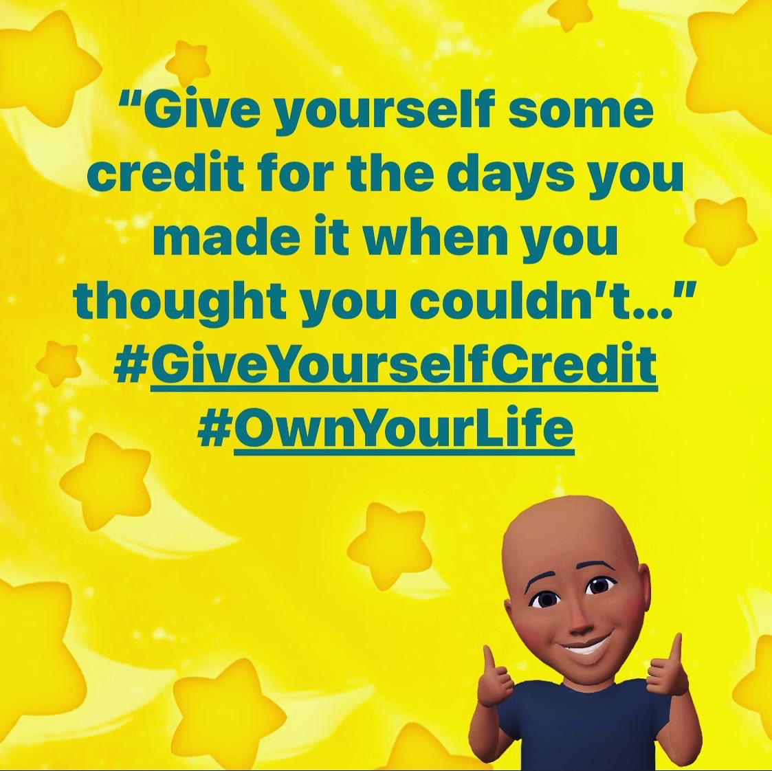 “Give yourself some credit for the days you made it when you thought you couldn’t…” ❤️🖤💚
🦋🔥💪🏾🌱 
#GiveYourselfSomeCredit #OwnYourLife